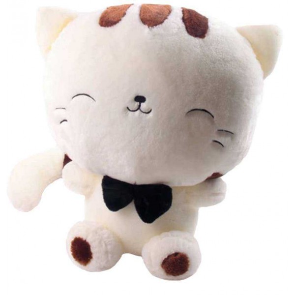 Cute 15 Inch White and Brown Kitty Cat Soft Toy